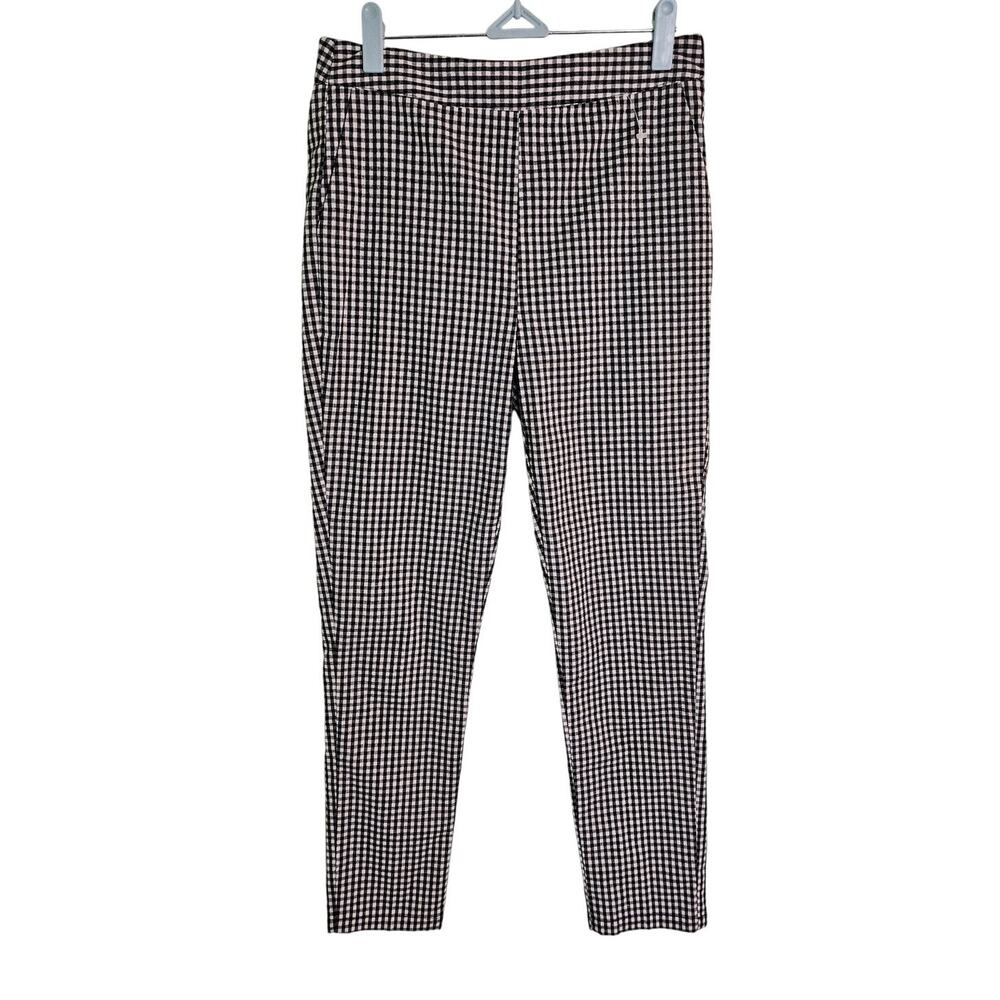 Lucy Wang Black & White Checkered Cropped Pants Size Medium ~ Casual Minimalist